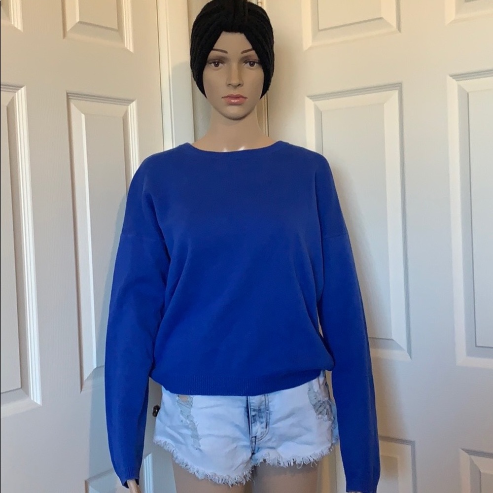 Octavia Blue Crew Neck Knit Sweater
